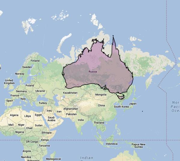 mapy Australii i Rosji