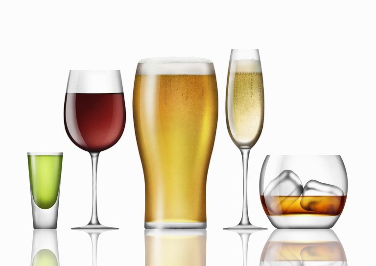 Glazen met alcohol