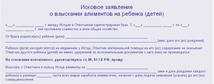 pozew o alimenty