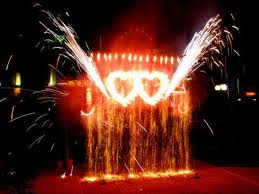 Vuurwerk op bruiloften