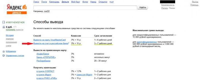 Yandex pieniądze, jak wypłacić pieniądze w gotówce