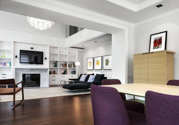 woonkamer van het appartement beschikt over een keuken