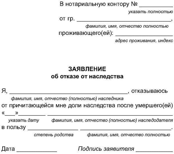 odrzucenie udziału oświadczenia mieszkania