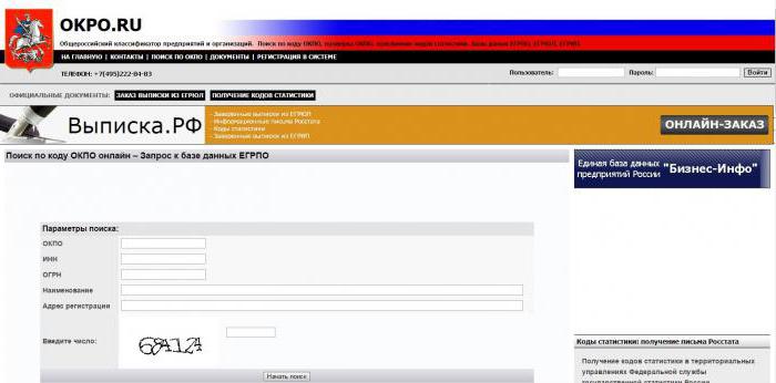 Kod OKPO dla organizacji TIN