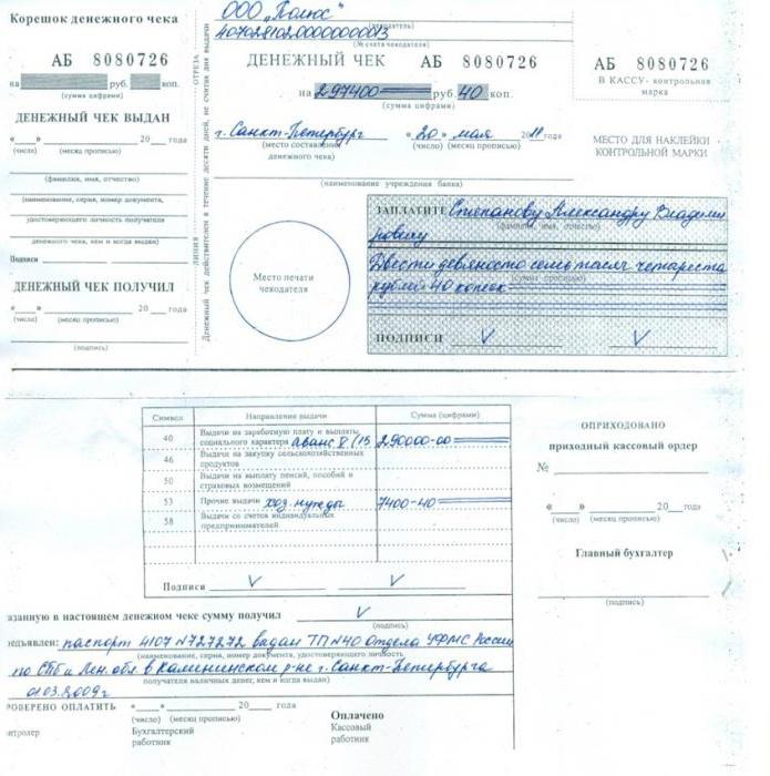 voorbeeld chequeboek