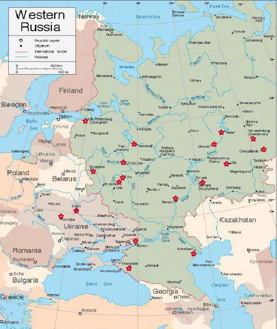 Aan welke landen grenst Rusland?