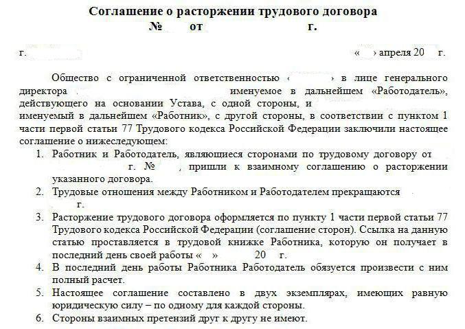 umowa o wypowiedzeniu