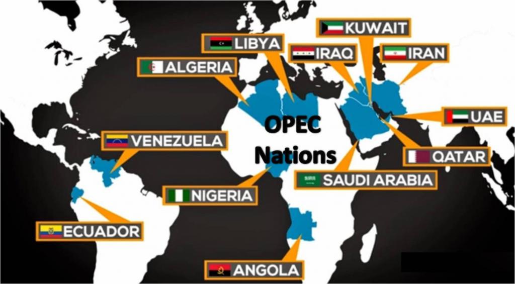 Mapa krajów OPEC