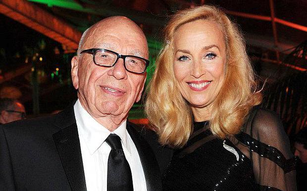 Jerry Hall en Rupert Murdoch