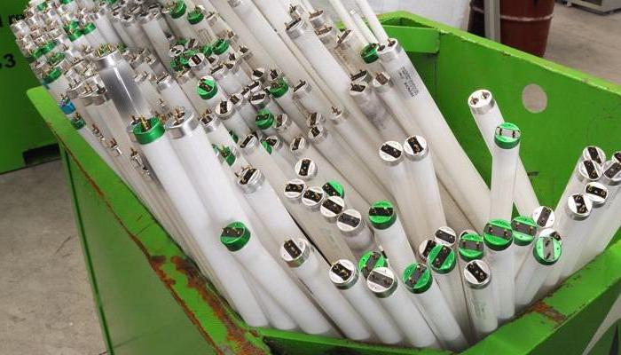 verwijdering van afgedankte fluorescentielampen
