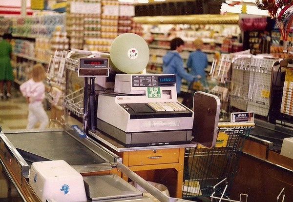 Kassa in de winkel