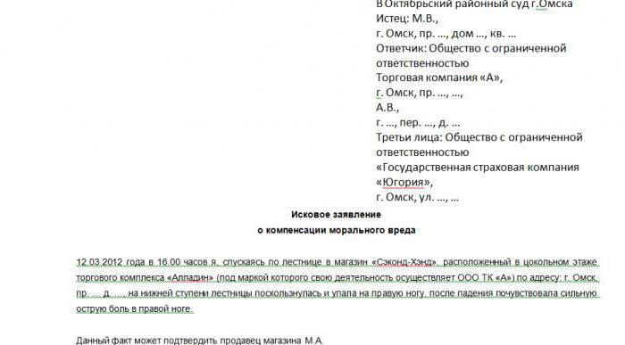 próbki szkody niepieniężnej