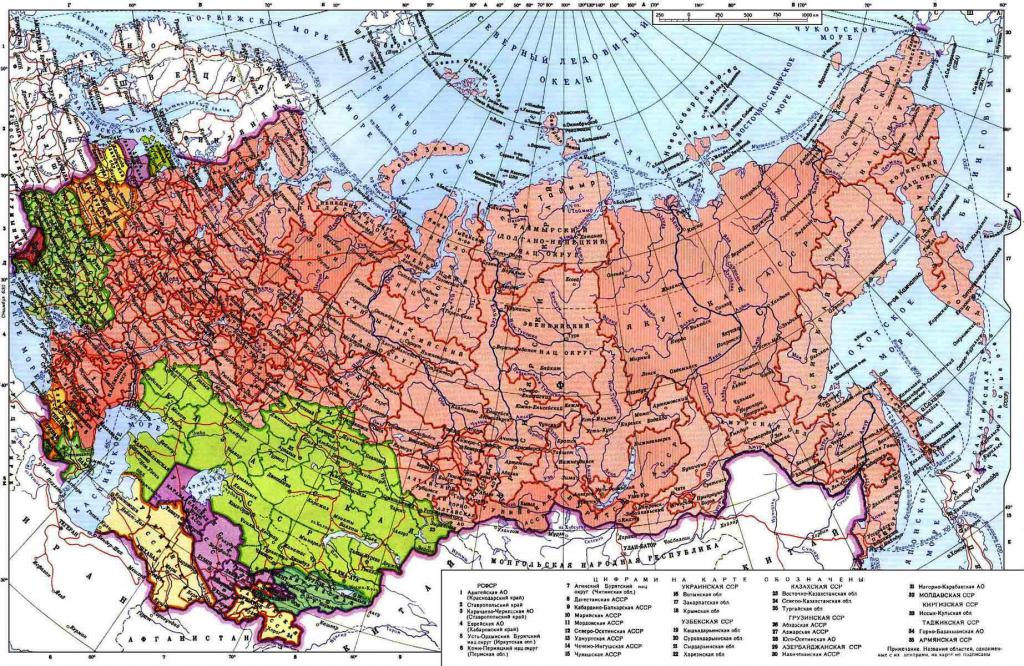 mapa ZSRR
