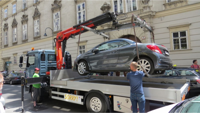 Auto geëvacueerd