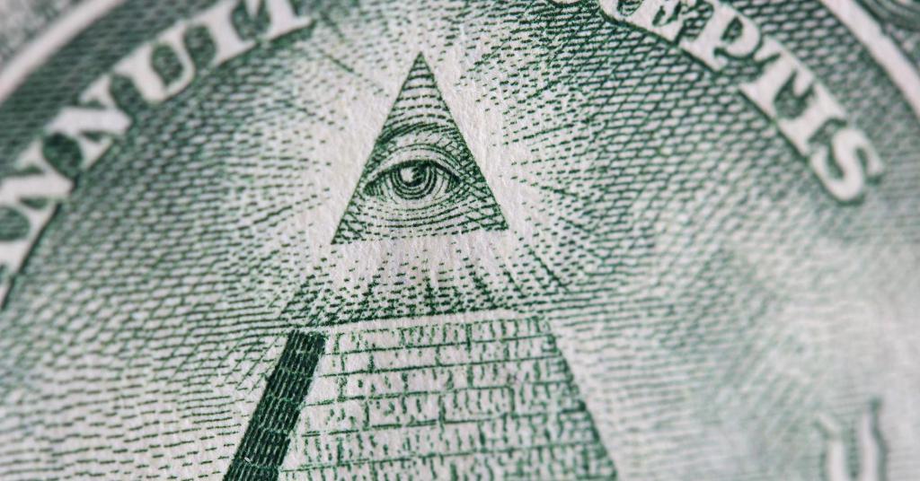 Znak piramidy na banknocie amerykańskiej waluty