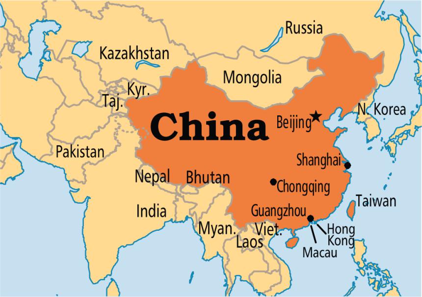 Chiny na mapie świata